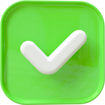 green check sing icon 3d
